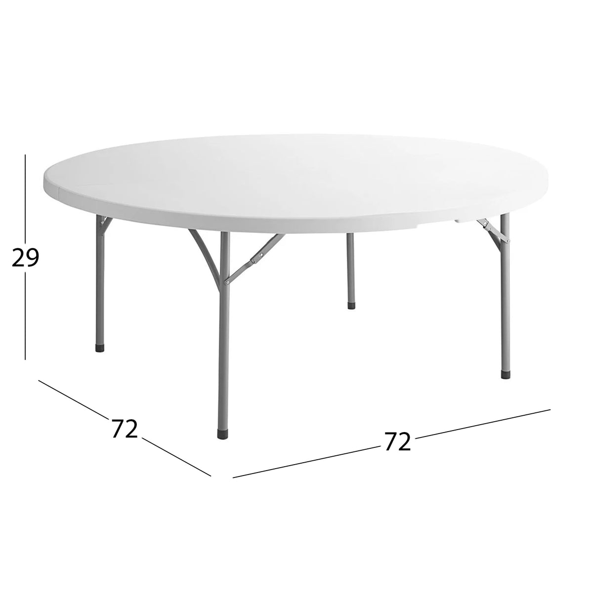 72" Round White Plastic Folding Table P731676