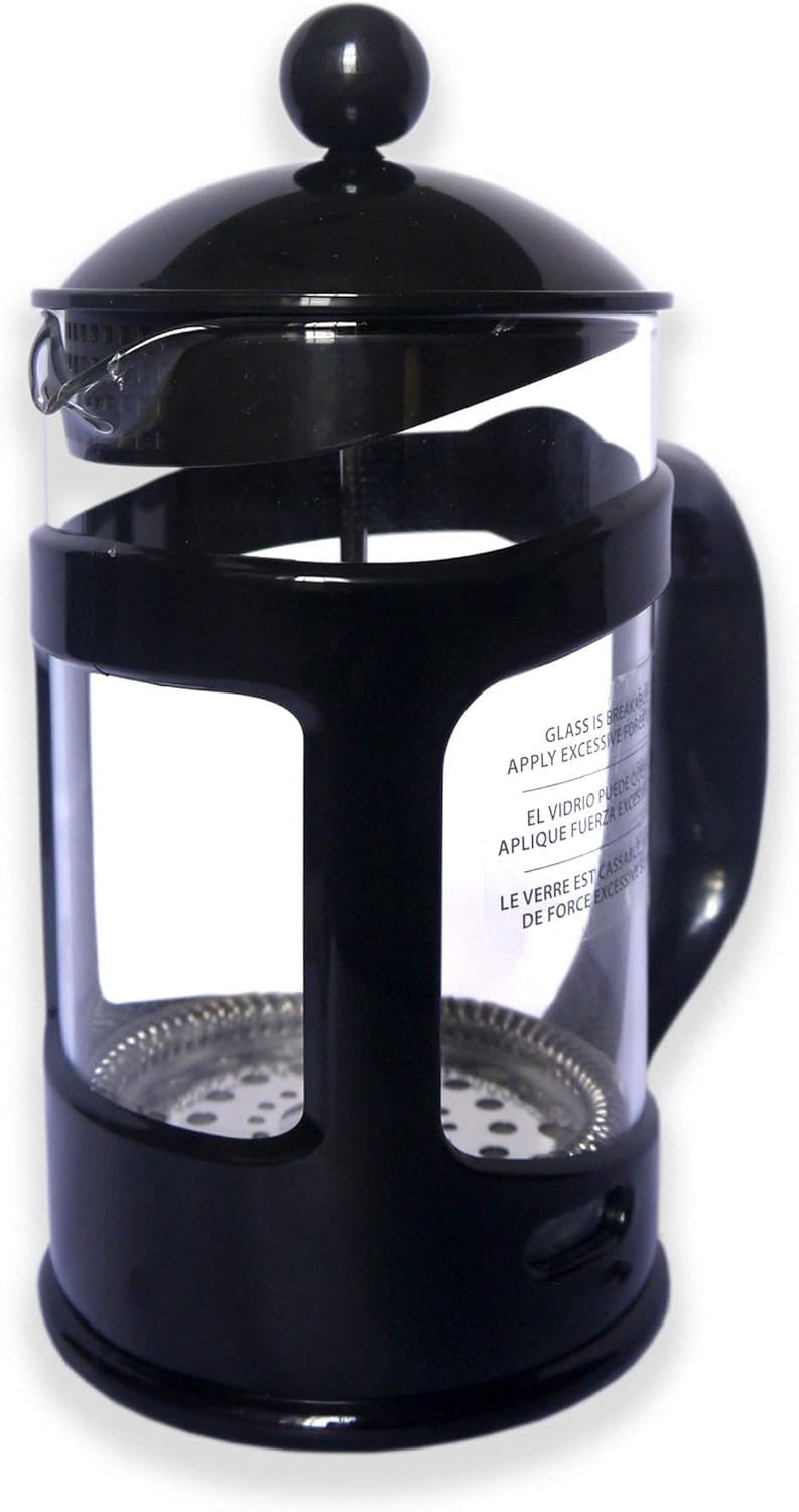 28 Ounce Glass French Press Coffee Maker with Stainless Steel Mesh Filter J734392