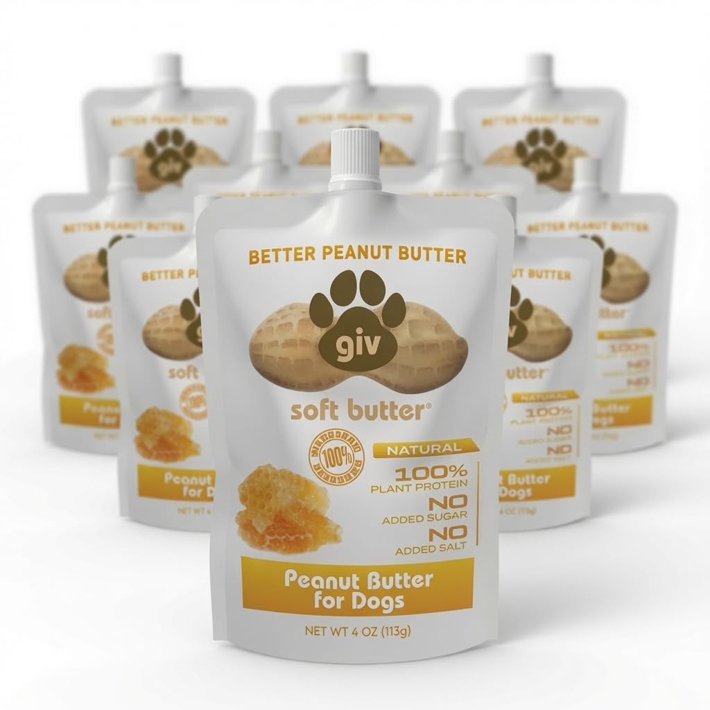 All Natural Peanut Butter for Dogs, 2 Ingredients, 4oz Pouches V511992