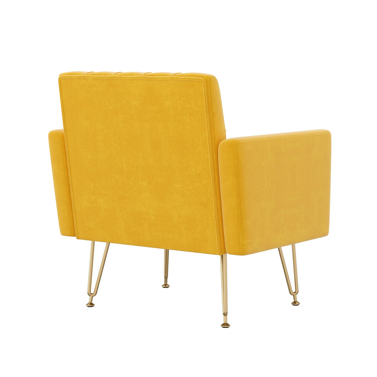 Velvet Single Sofa Chair with Tufted Back and Metal Legs Q4106