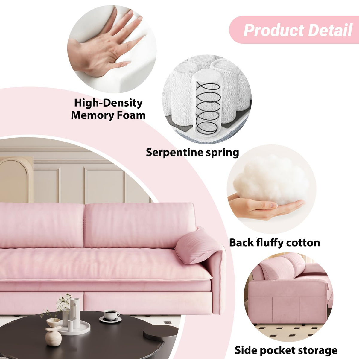 Queen Size Velvet Sleeper Sofa Bed K1396