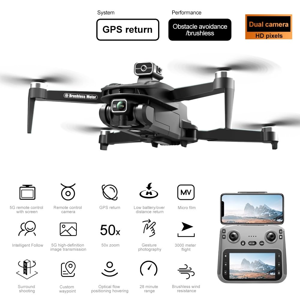 4K Camera GPS Drone with 4.5" LCD Controller P823