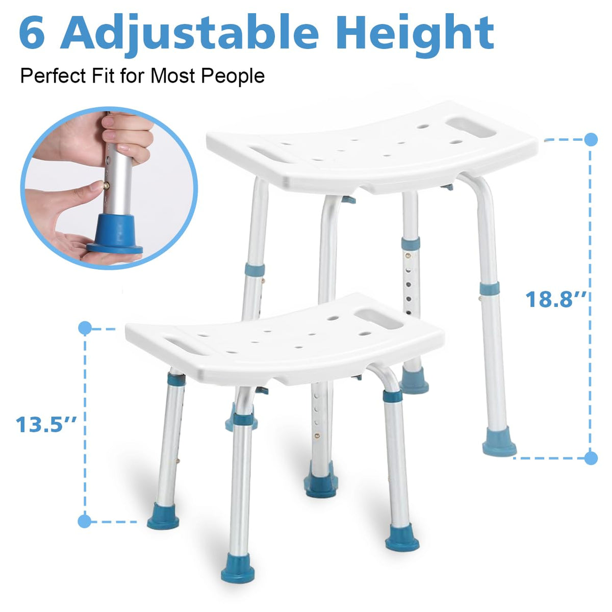Shower Chair for Inside Shower, Tool-Free Assembly Shower Seat for Bathtub H67447