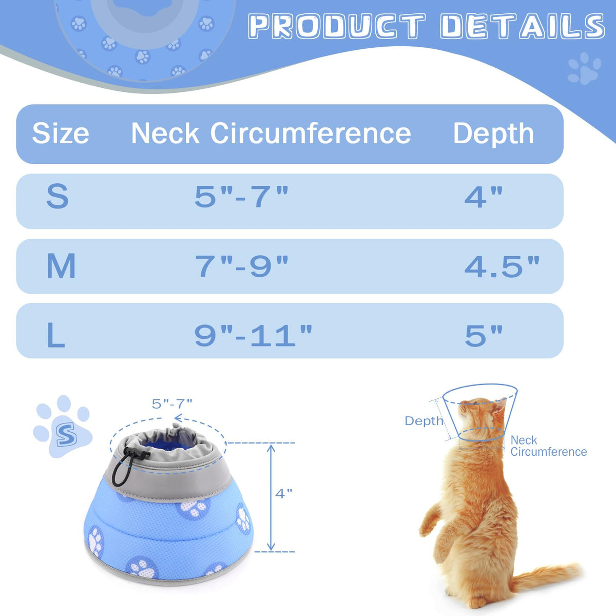 Soft Adjustable Cat Elizabethan Collar G698888