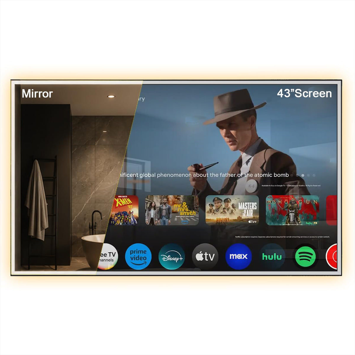 43" 4K UHD Smart Mirror TV with LED Light E601