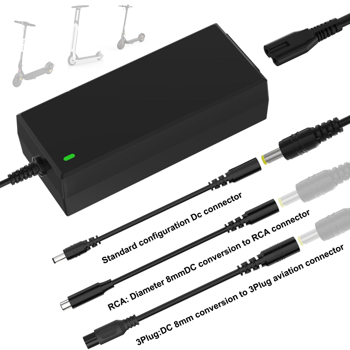 42V 2A Scooter Charger 4 in 1 Removable Connector G866