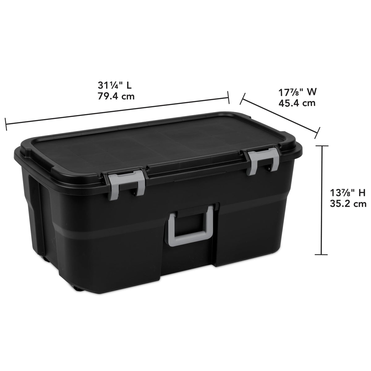22 Gallon Wheeled Lockable Plastic Storage Footlocker R4253
