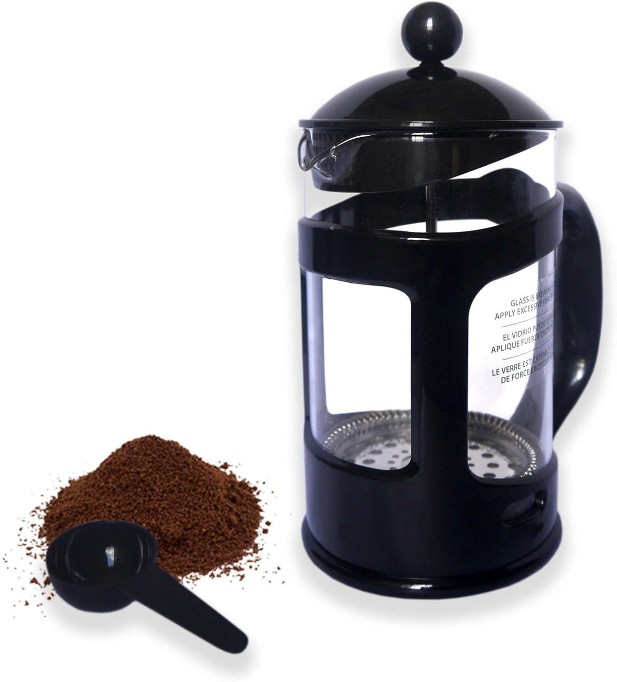 28 Ounce Glass French Press Coffee Maker with Stainless Steel Mesh Filter J734392