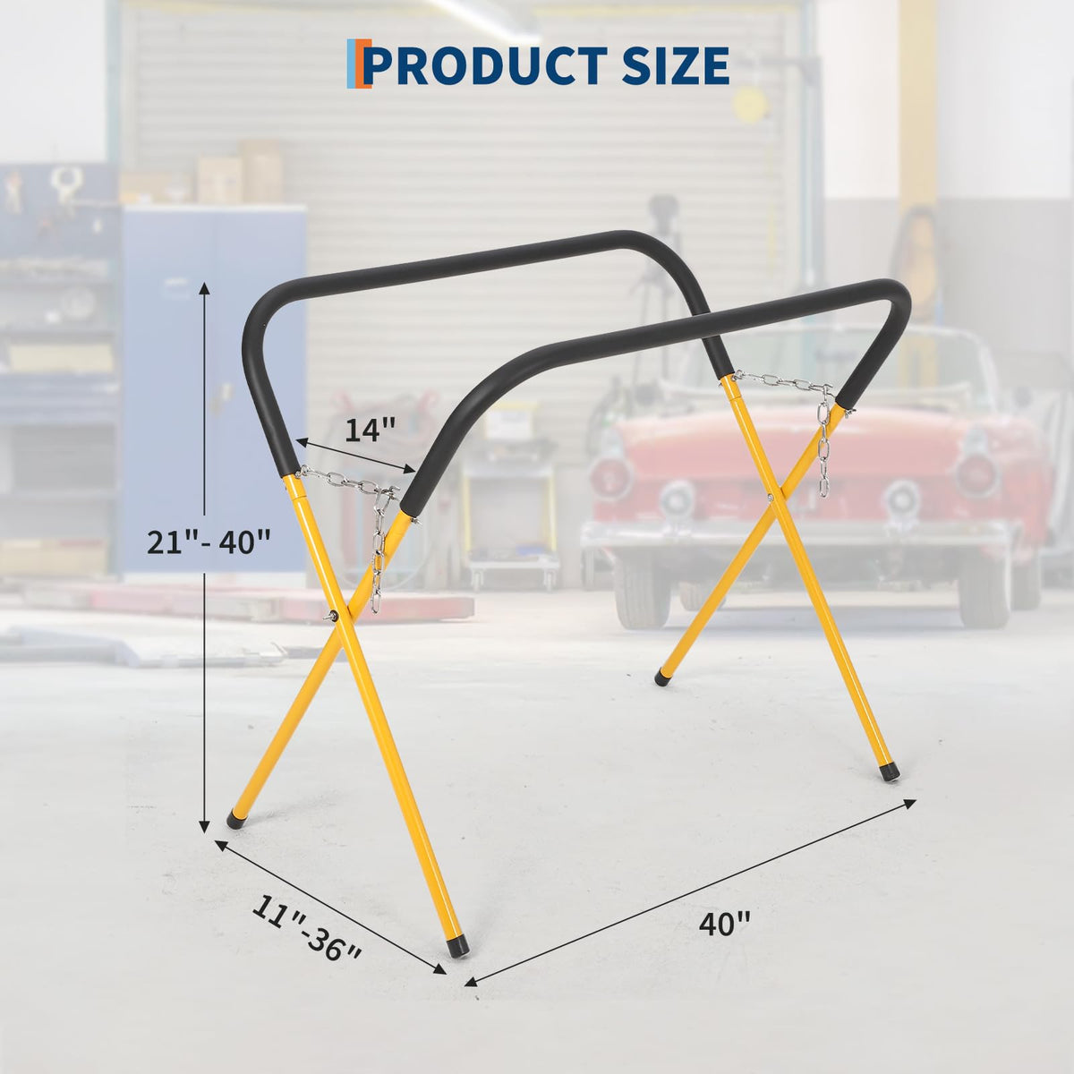 Heavy Duty Folding Work Stand 500 lbs Capacity Yellow B7112
