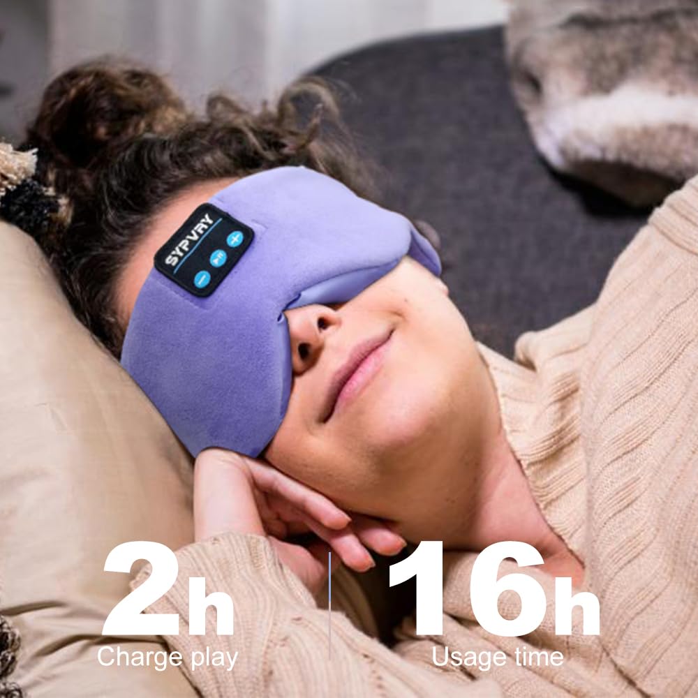 Bluetooth Sleep Mask Wireless Headphones Purple Q427063