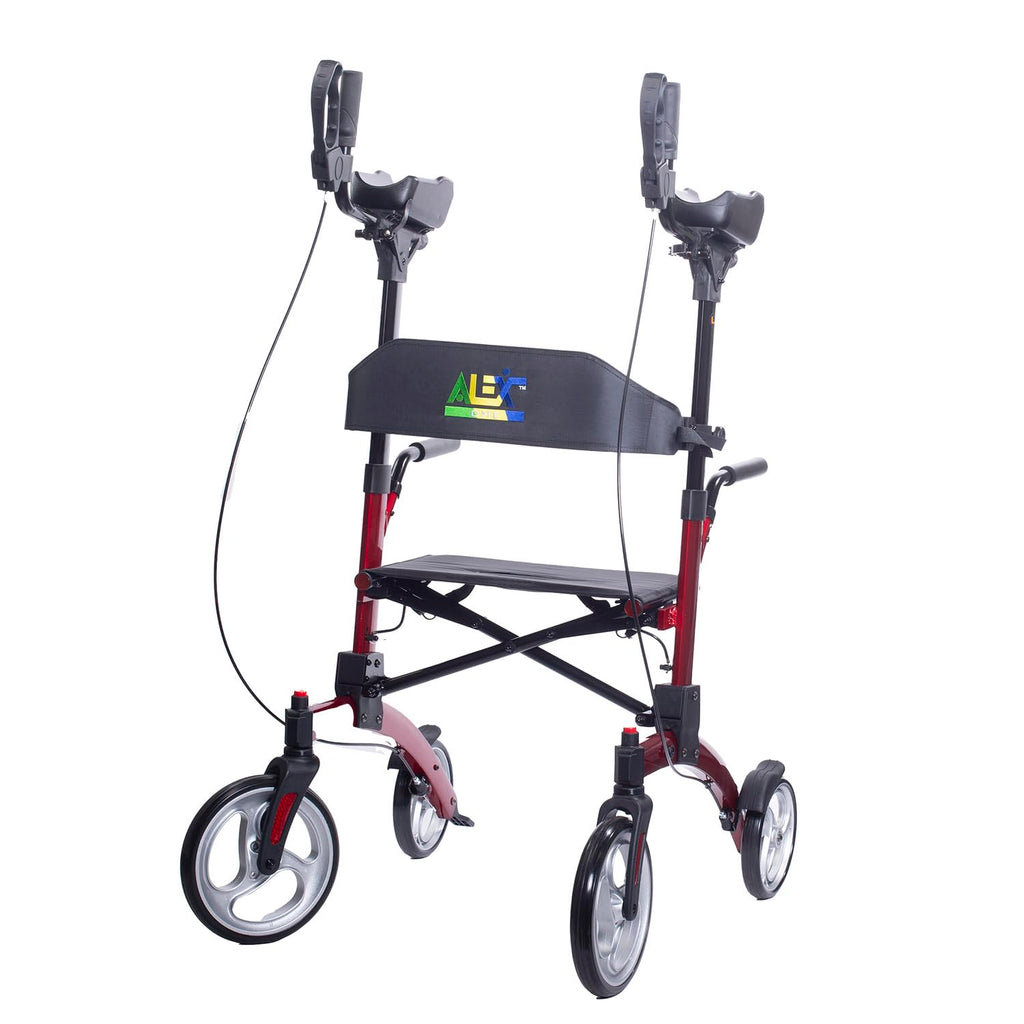 Red Aluminum Rollator with Loop Brakes D488413