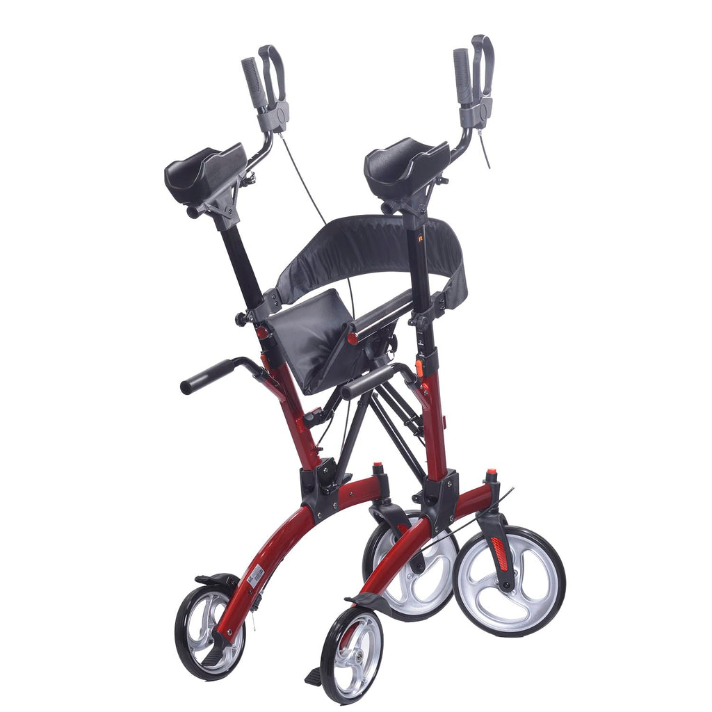 Red Aluminum Rollator with Loop Brakes D488413