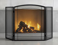 3 Panel 48" W x 29" H Foldable Wrought Metal Decorative Mesh Fireplace Screen R694