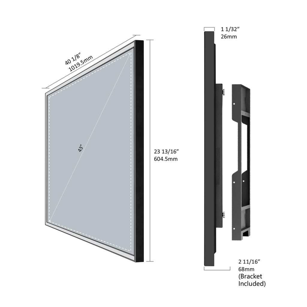 43" 4K UHD Smart Mirror TV with LED Light E601