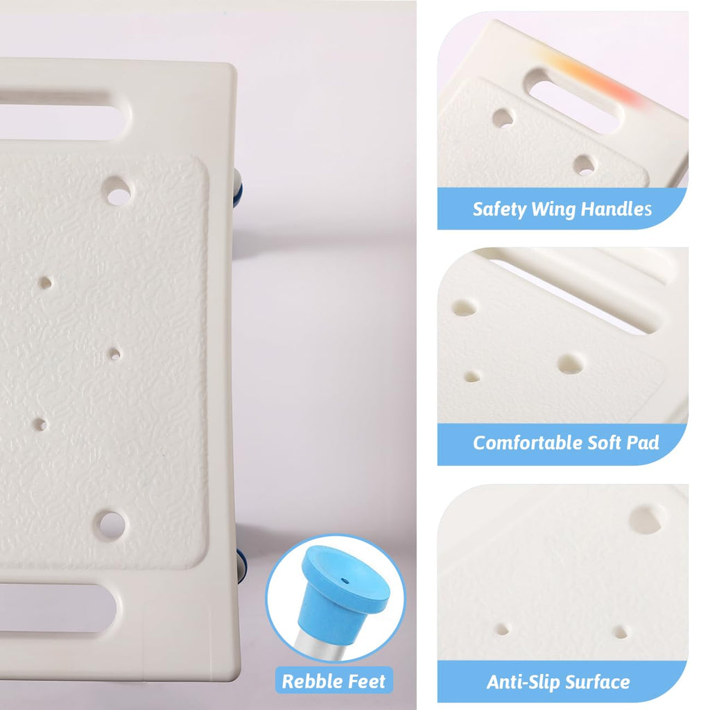 Shower Chair for Inside Shower, Tool-Free Assembly Shower Seat for Bathtub H67447