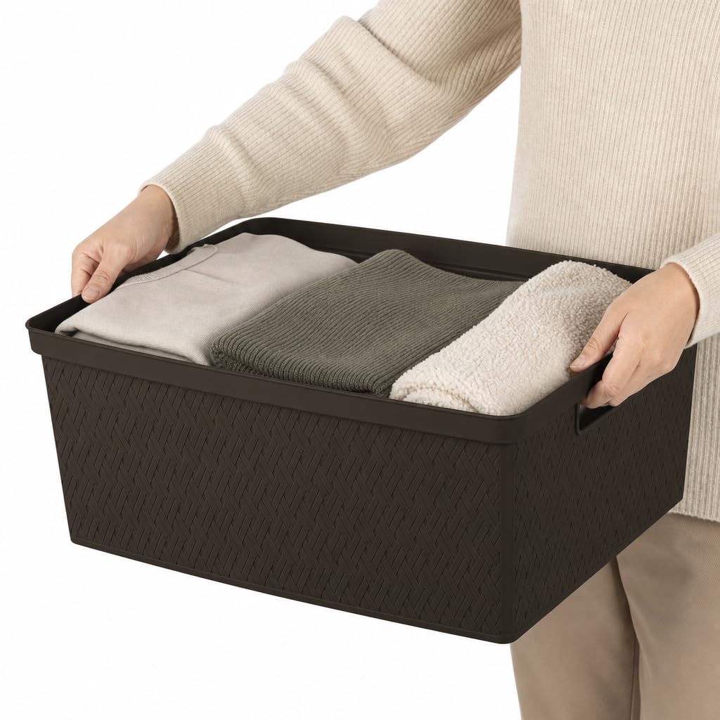 Brown Plastic 4 Drawer Storage Organizer X479635