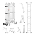 Multi-Purpose Folding Ladder, 7-in-1 Adjustable Telescoping Ladder, 330 lbs Capacity O864