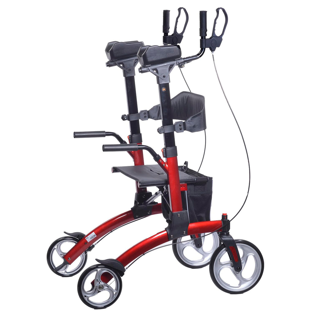 Red Aluminum Rollator with Loop Brakes D488413