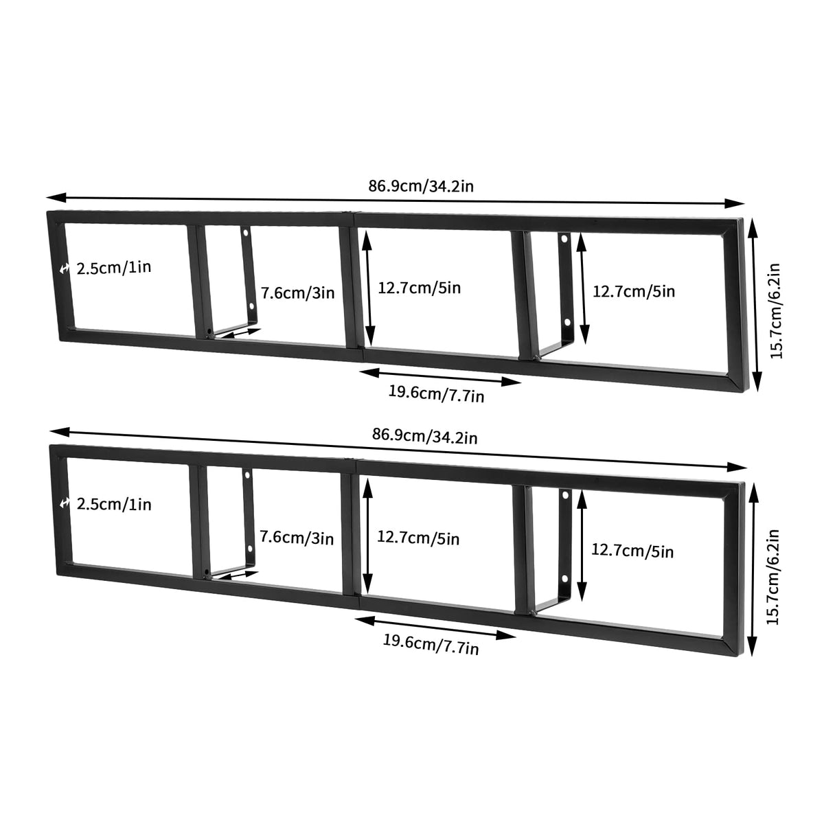 34 Inch Black Metal Media Storage Rack R8610