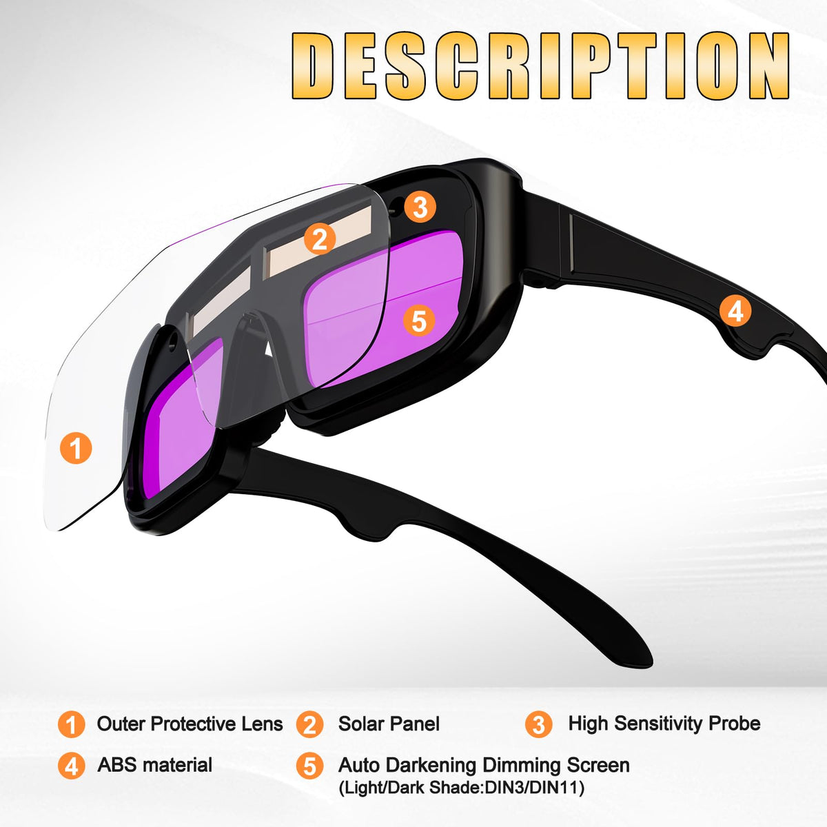 Auto Darkening Welding Safety Glasses S539113