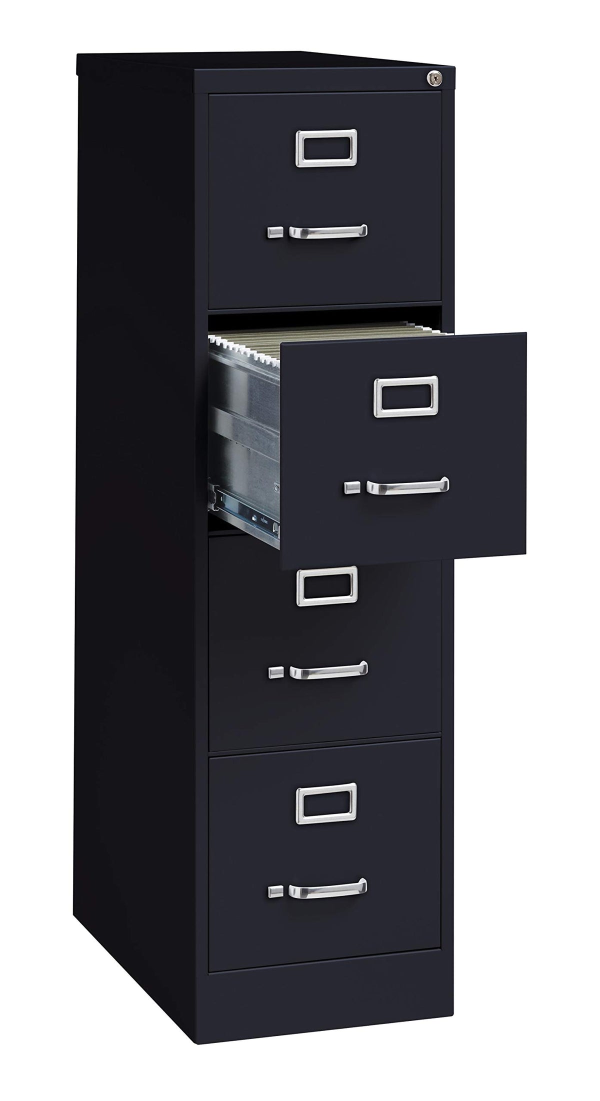 4 Drawer Letter Width Vertical File Cabinet Black E1635