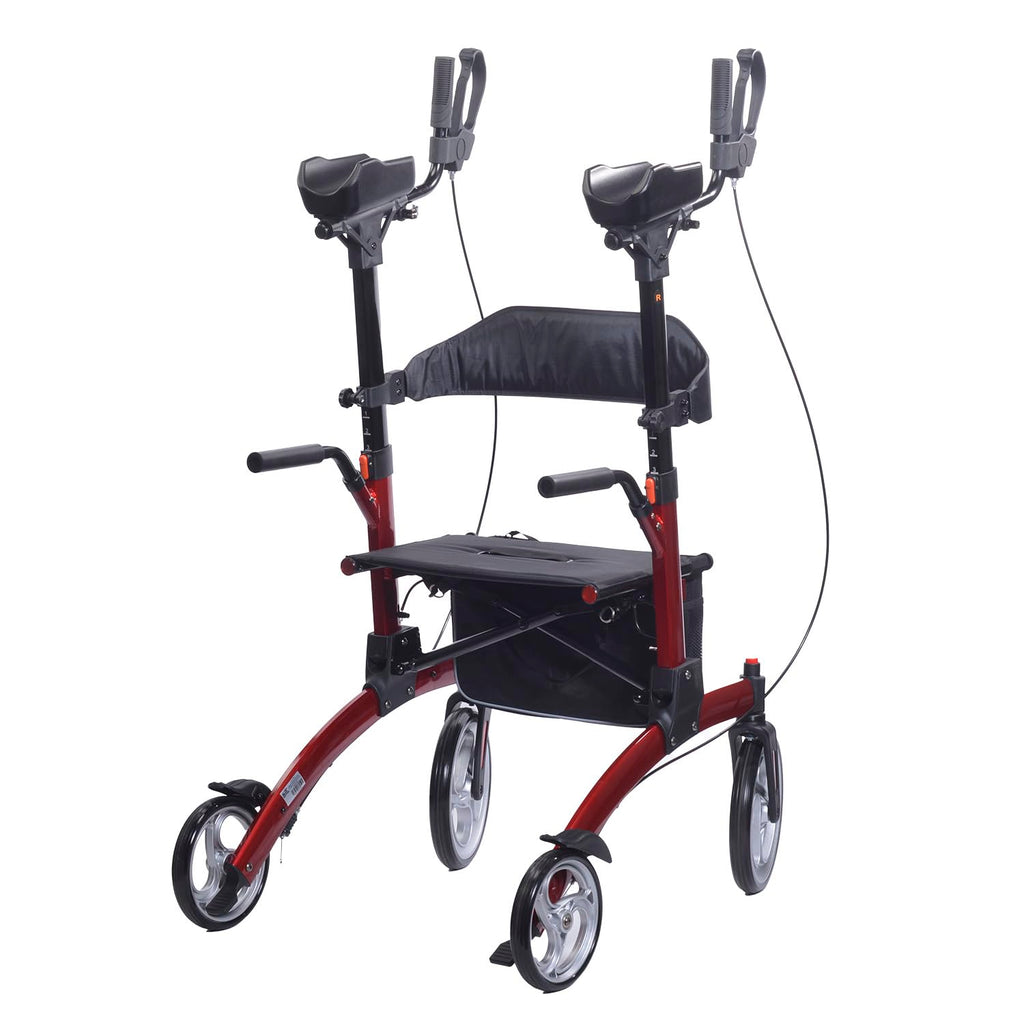 Red Aluminum Rollator with Loop Brakes D488413