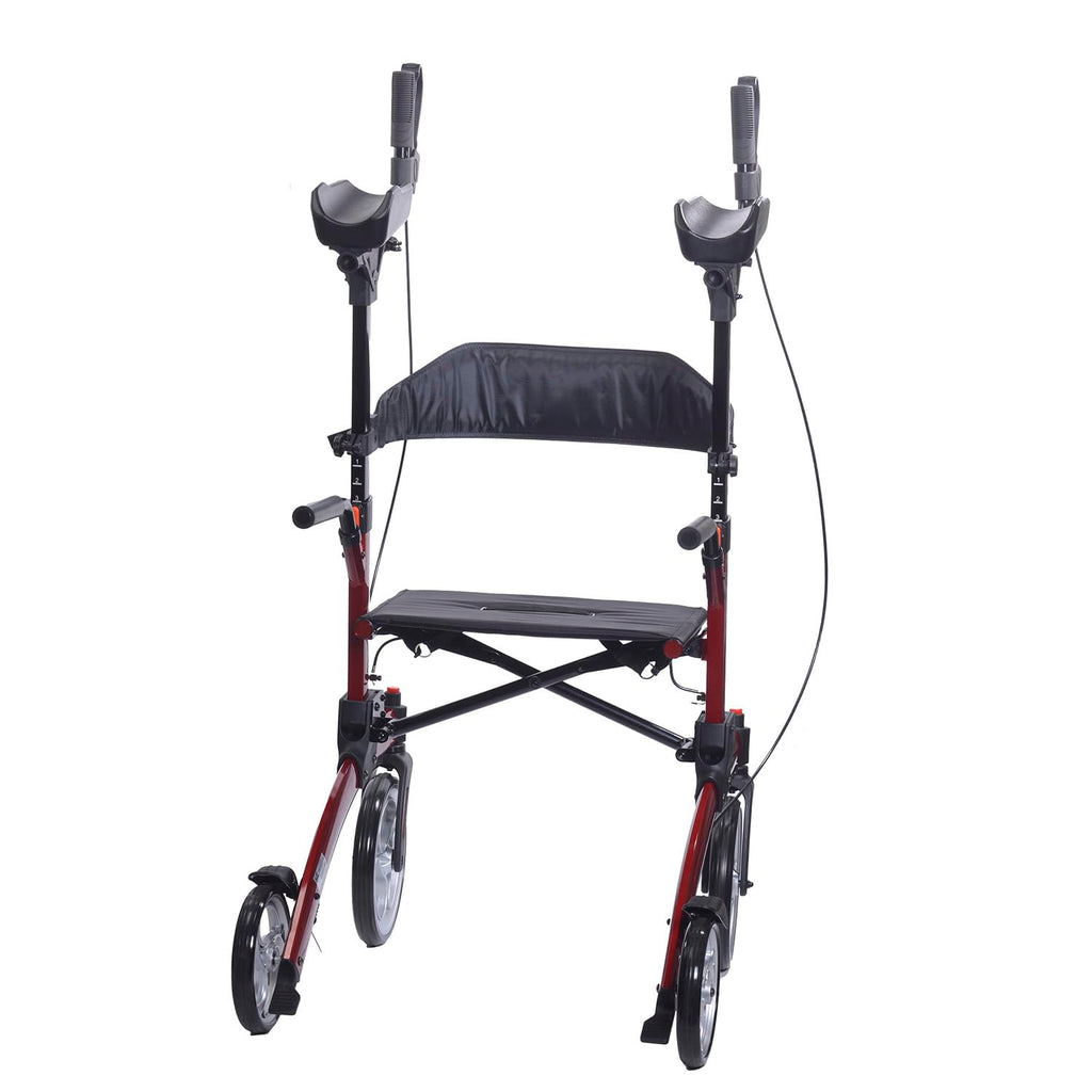 Red Aluminum Rollator with Loop Brakes D488413