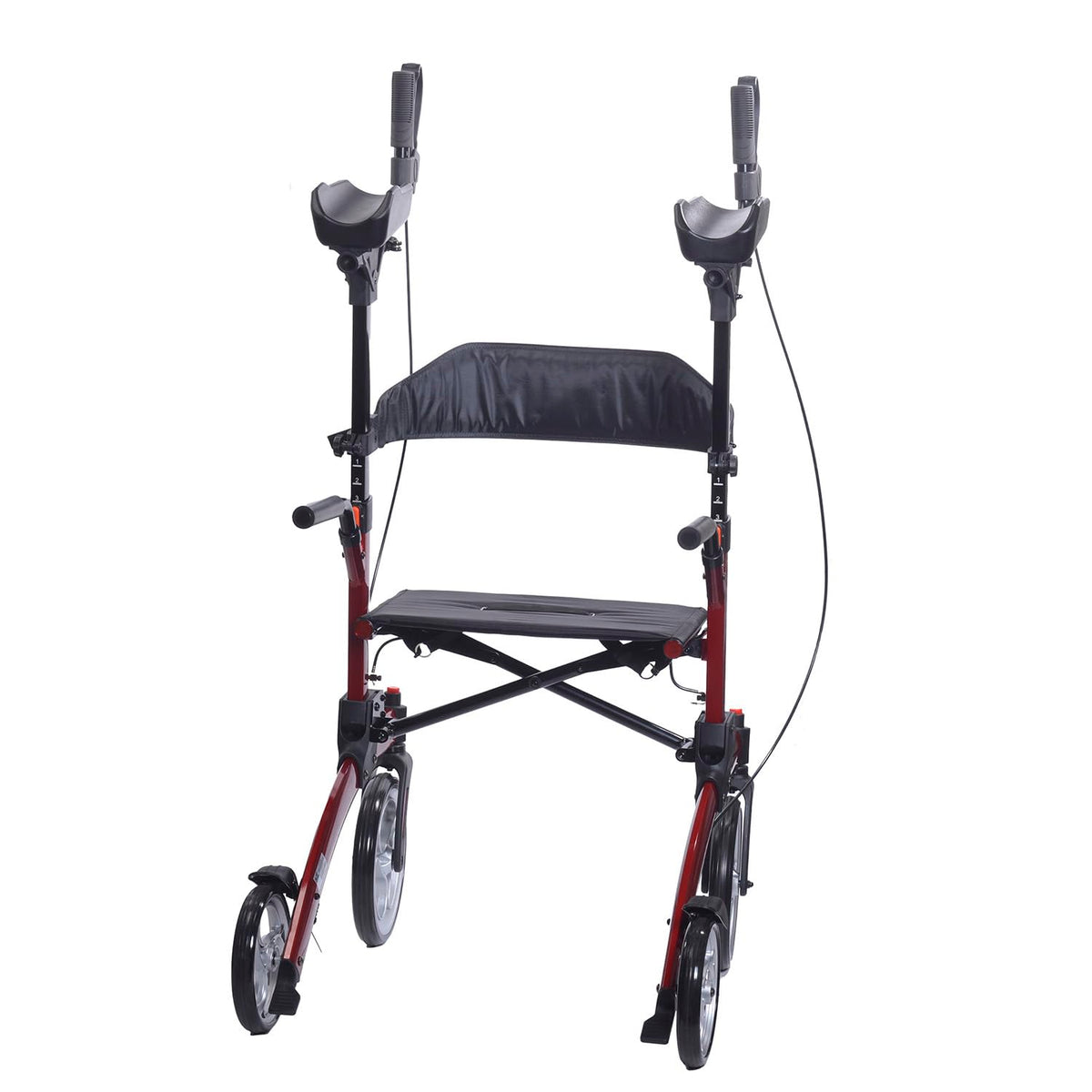 Red Aluminum Rollator with Loop Brakes D488413