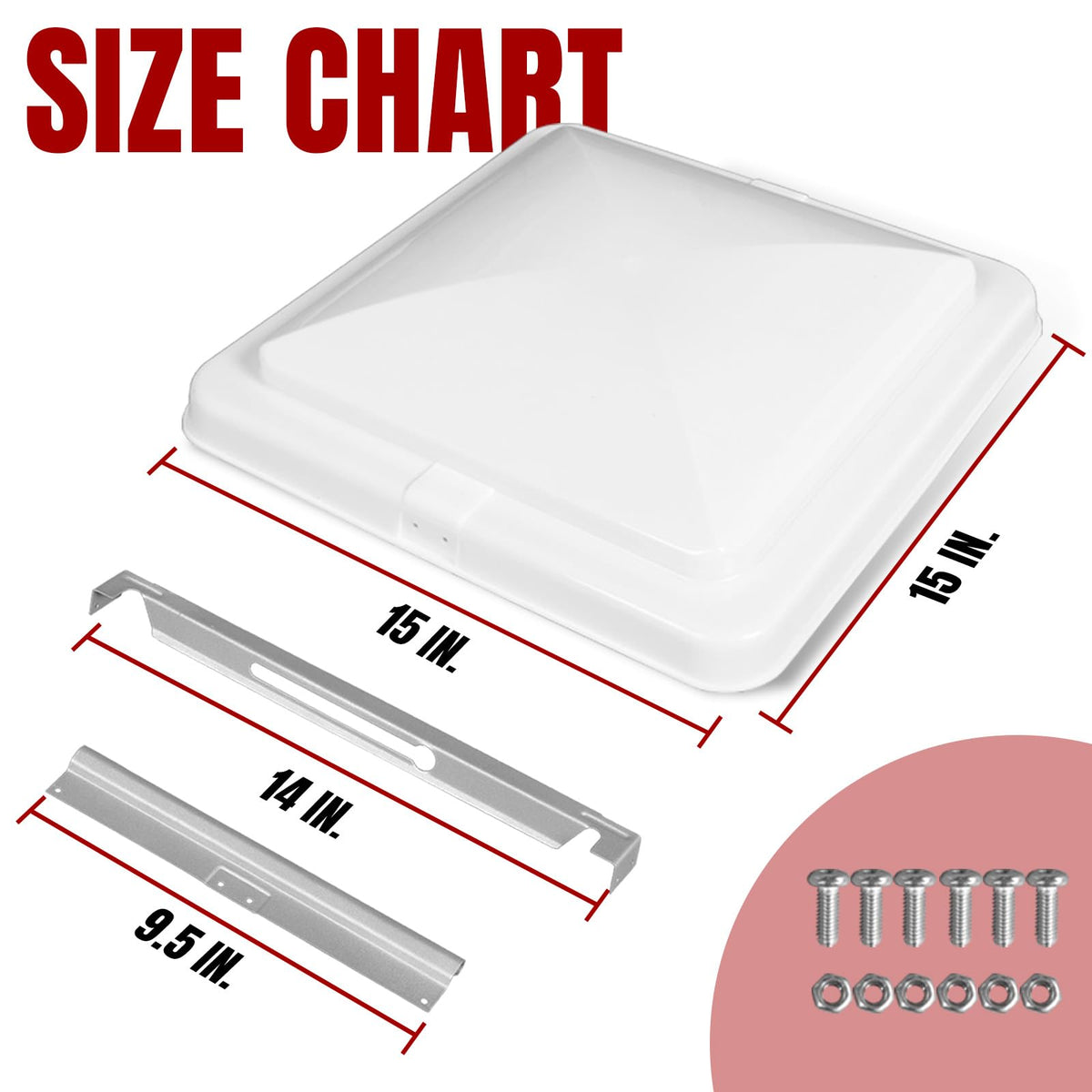 2 Pack 14 Inch White RV Vent Covers J83678