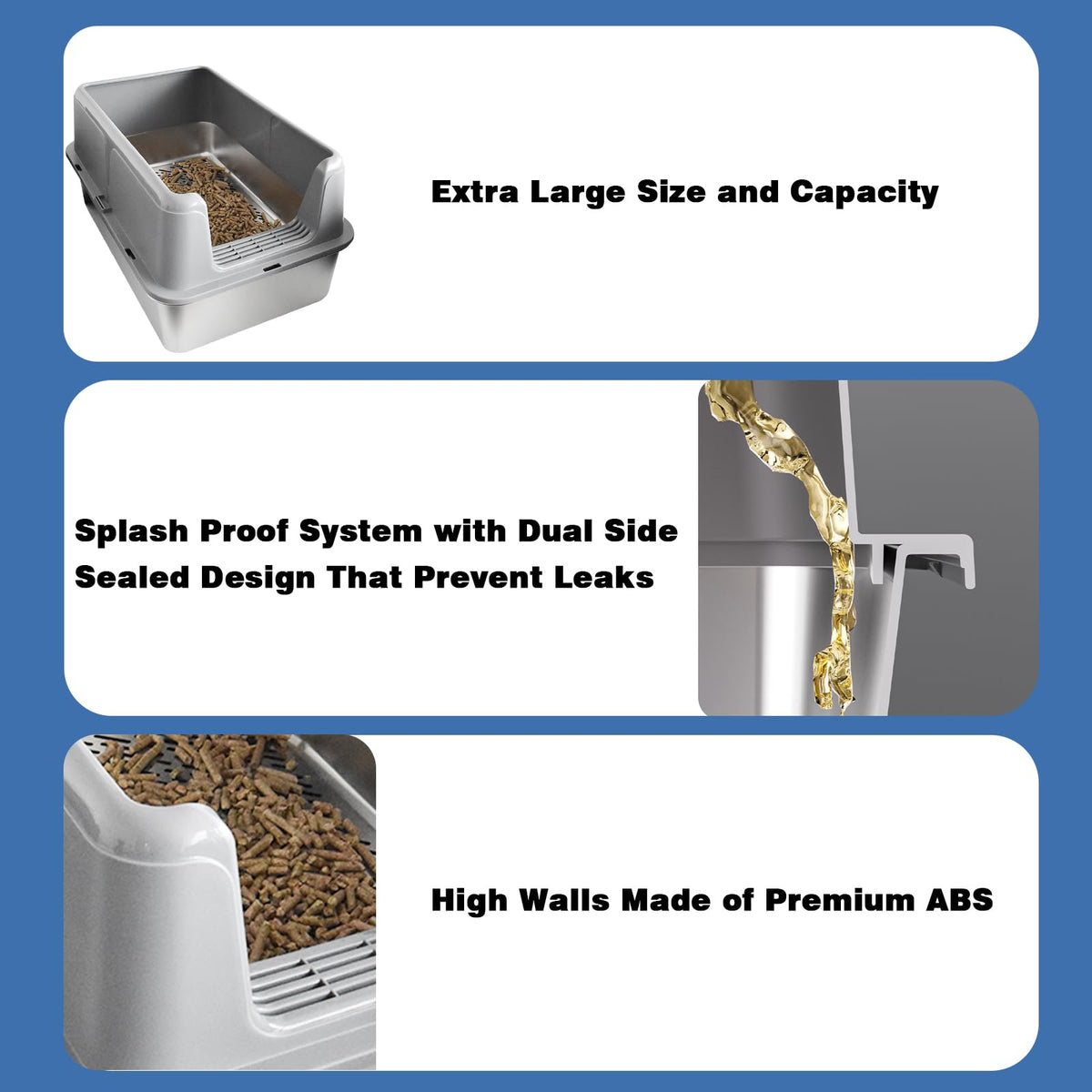 Stainless Steel Sifting Litter Box I7045
