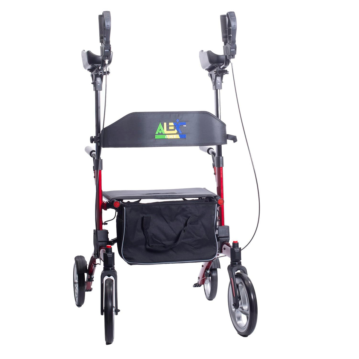 Red Aluminum Rollator with Loop Brakes D488413