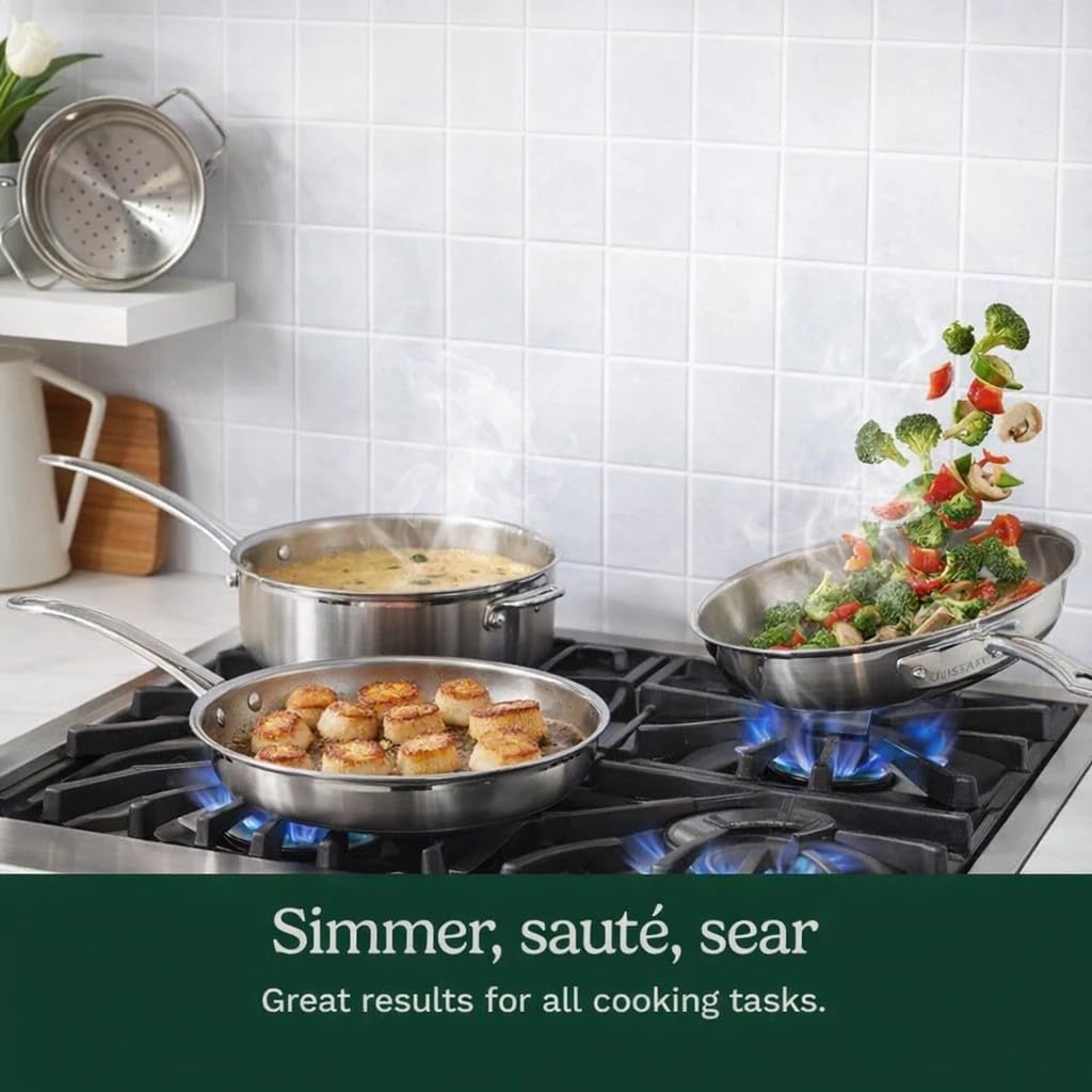 Stainless Steel 12 pc Induction Compatible Cookware Set D61702