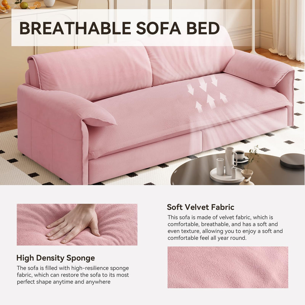 Queen Size Velvet Sleeper Sofa Bed K1396