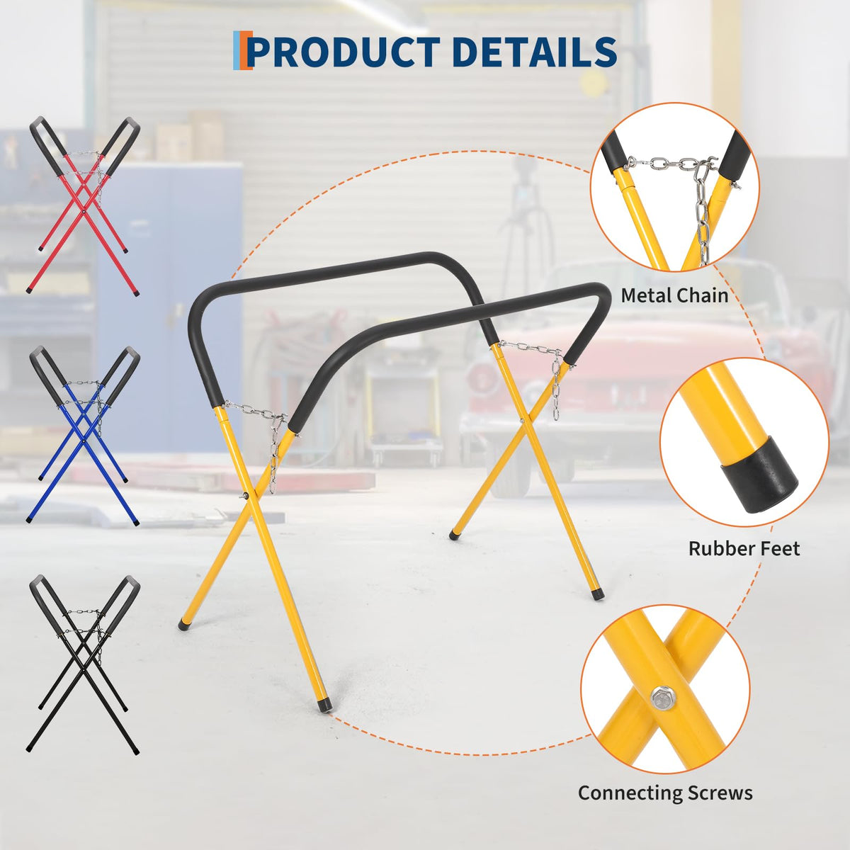 Heavy Duty Folding Work Stand 500 lbs Capacity Yellow B7112