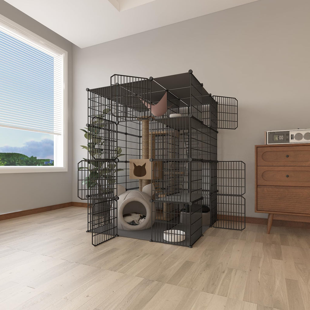 4-Tier Detachable Metal Wire Cat Cage W131227