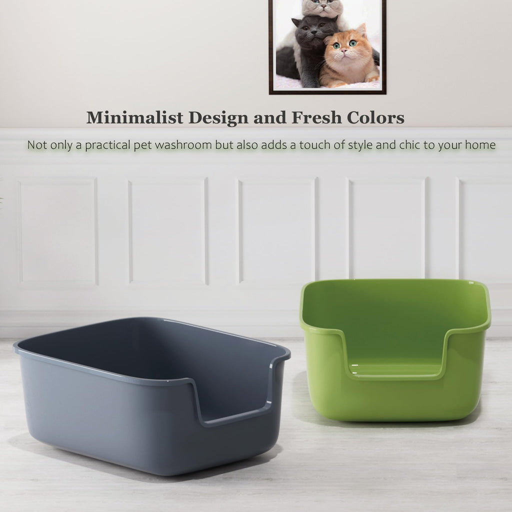 Large High Sided Cat Litter Box with Scoop 2 Pack S518