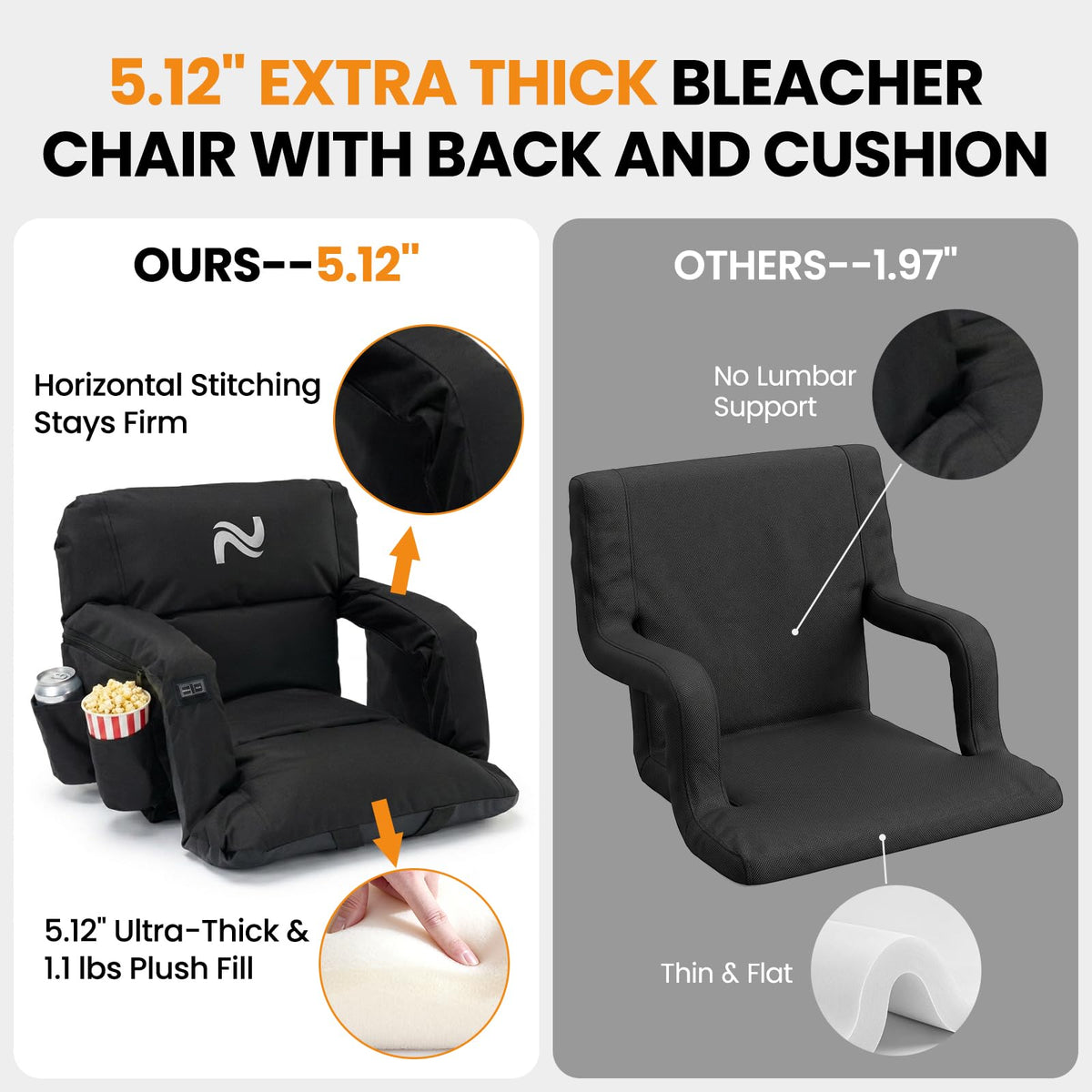 2 Pack Extra Thick Heated Stadium Seats V145642