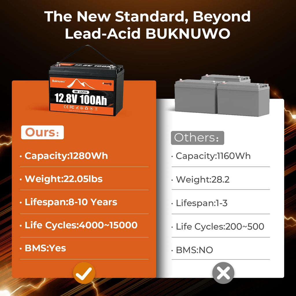 12V 100Ah LiFePO4 Lithium Battery with Bluetooth Q5419