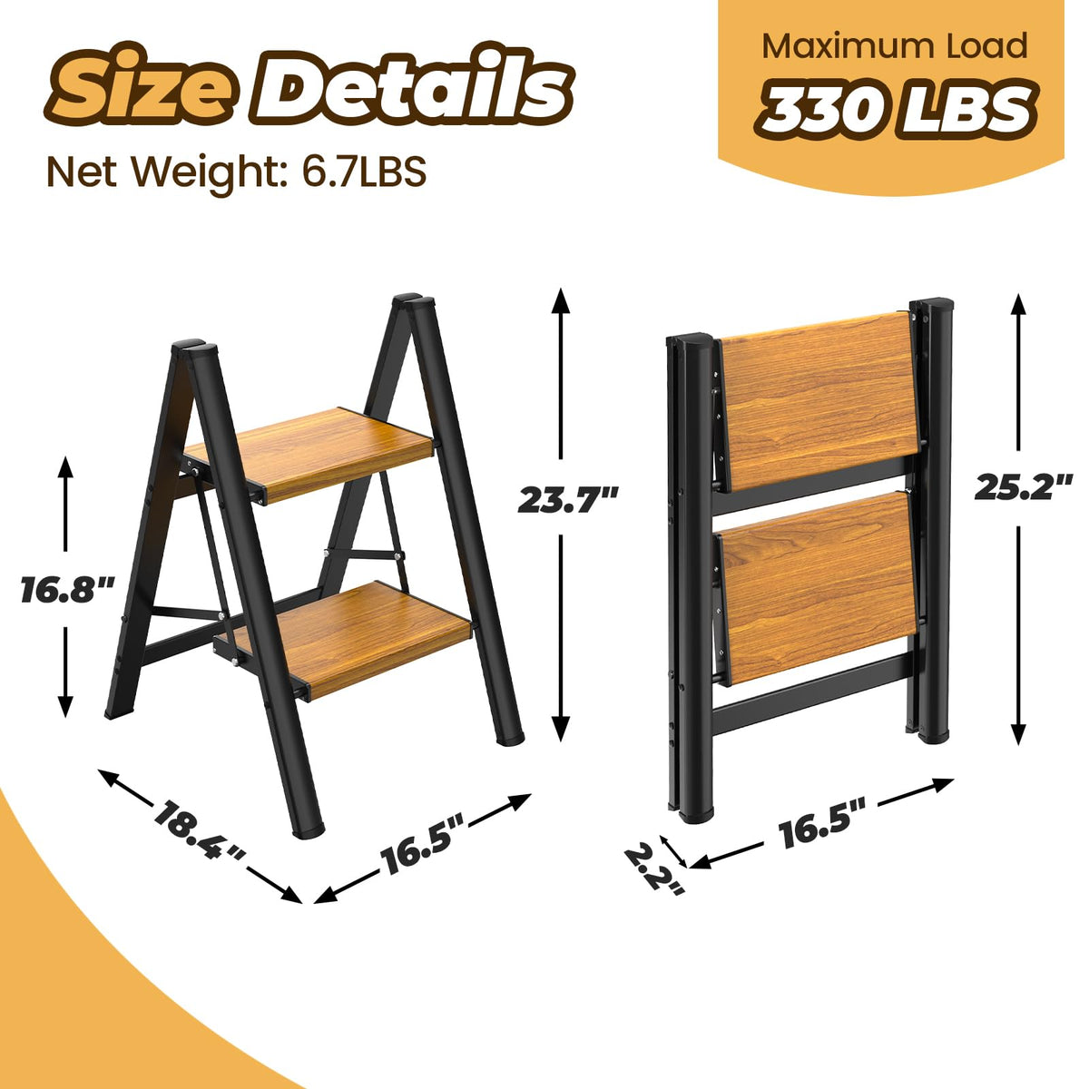 Lightweight Aluminum Folding Step Ladder Z578