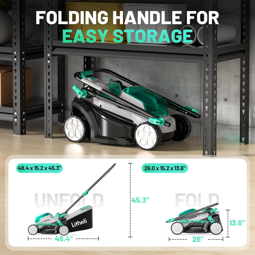 13" Cordless Electric Lawn Mower with Battery & Charger U47027