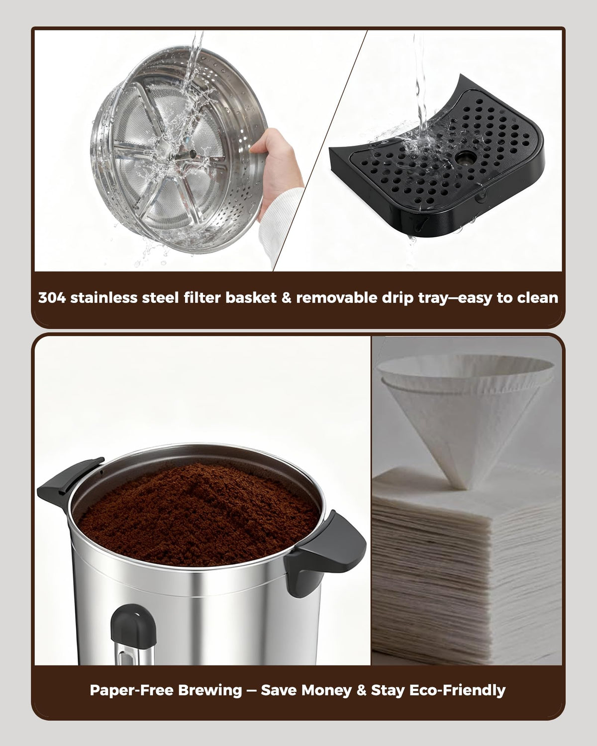 1500W 100 Cup Stainless Steel Commercial Coffee Urn R66898