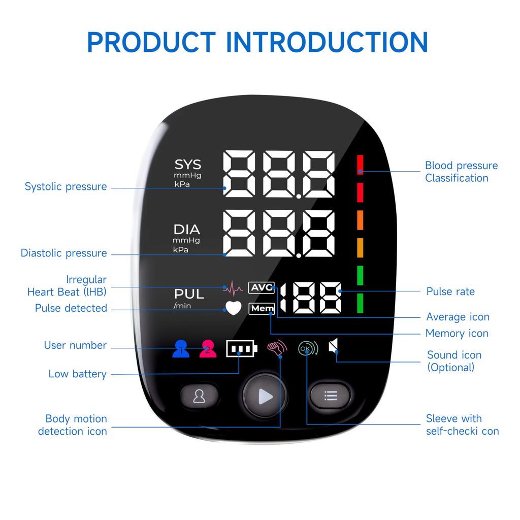 Upper Arm Blood Pressure Monitor with Adjustable Large Cuff J522581