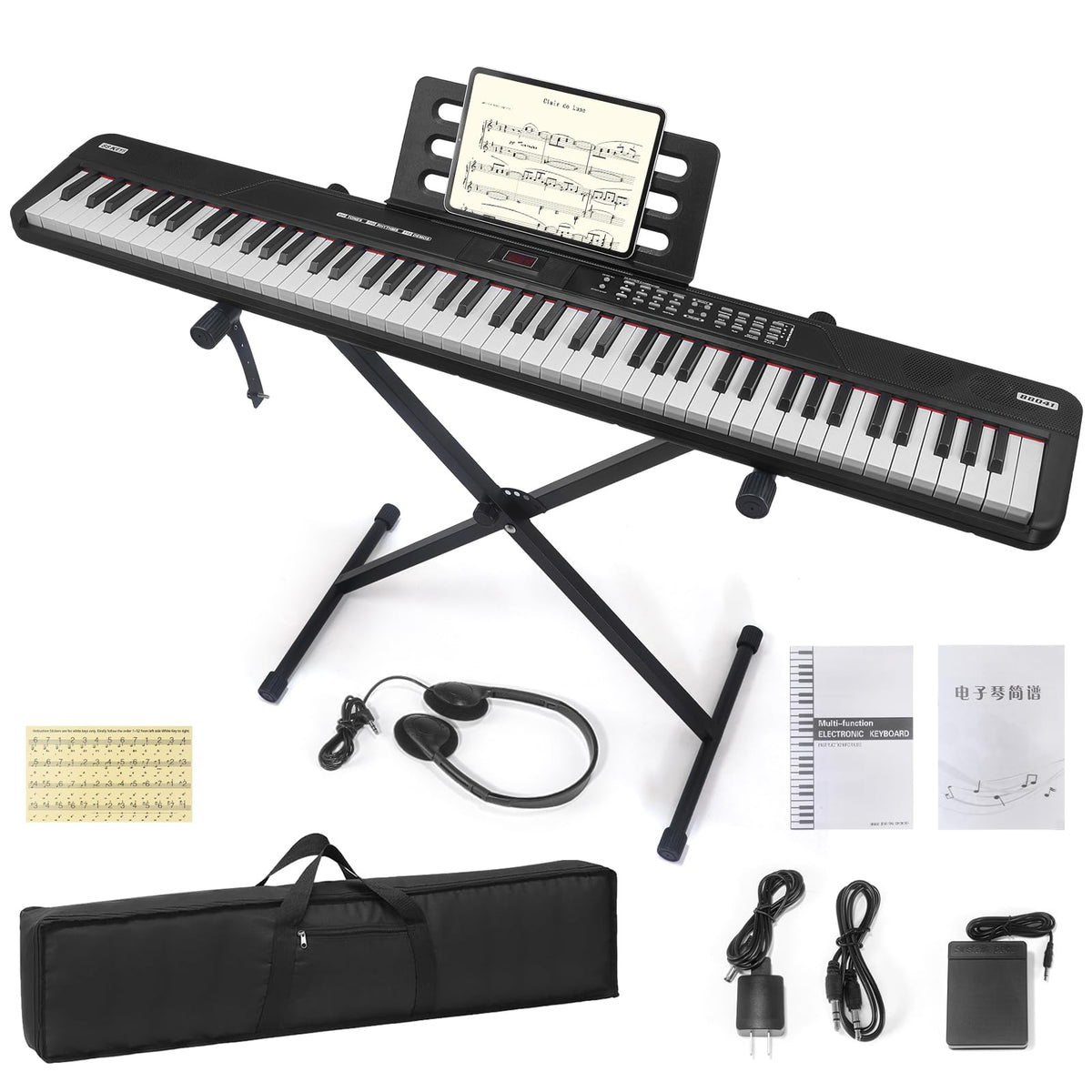 88 Key Semi Weighted Digital Piano with Stand E66302