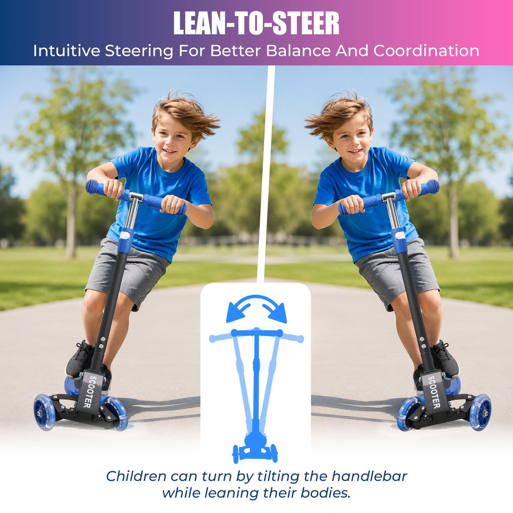 3 Wheel Kids Scooter with LED Light-Up H9416