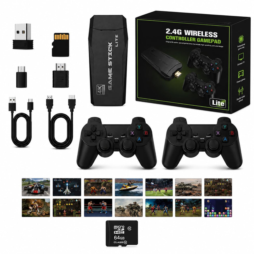 Black Retro Gaming Console with 64GB Memory Q972