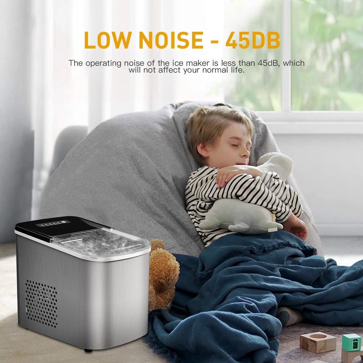 Countertop Ice Maker 38lbs Per Day 9 Ice Cubes in 3.5 Minutes Self-Cleaning Portable Ice Machine 2 Bullet Sizes U8872