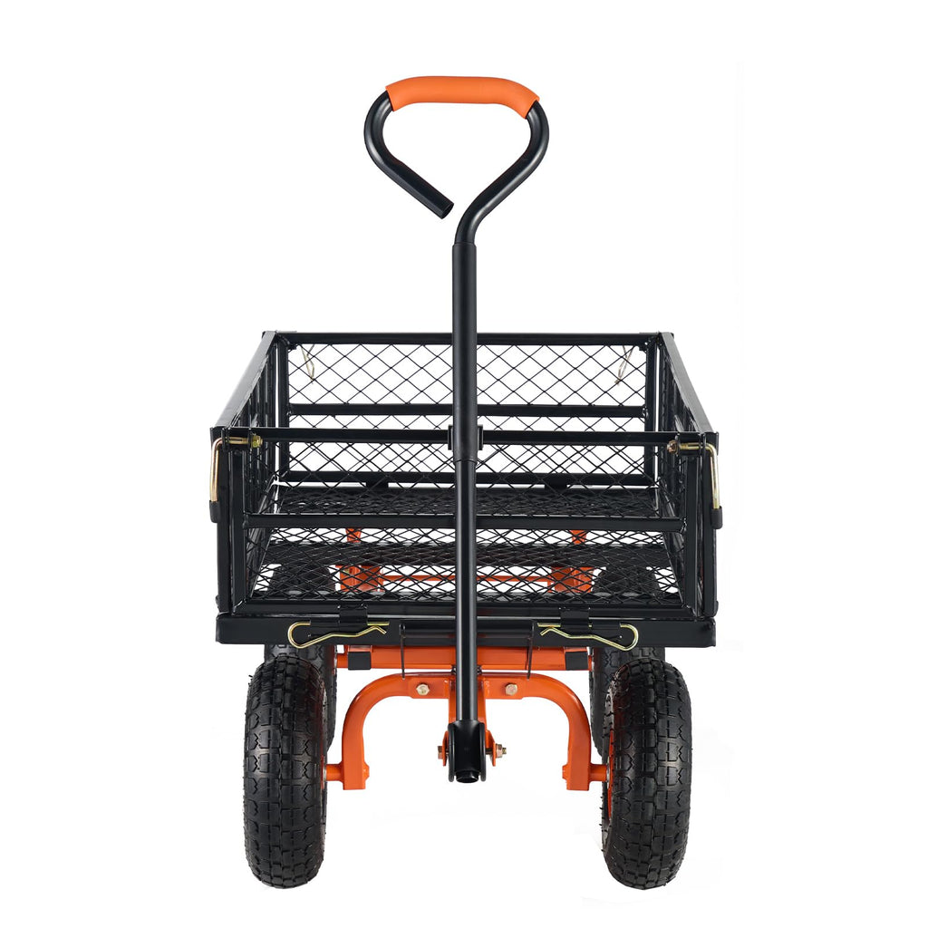 880lbs Steel Garden Dump Cart Utility Wagon with Removable Sides T353