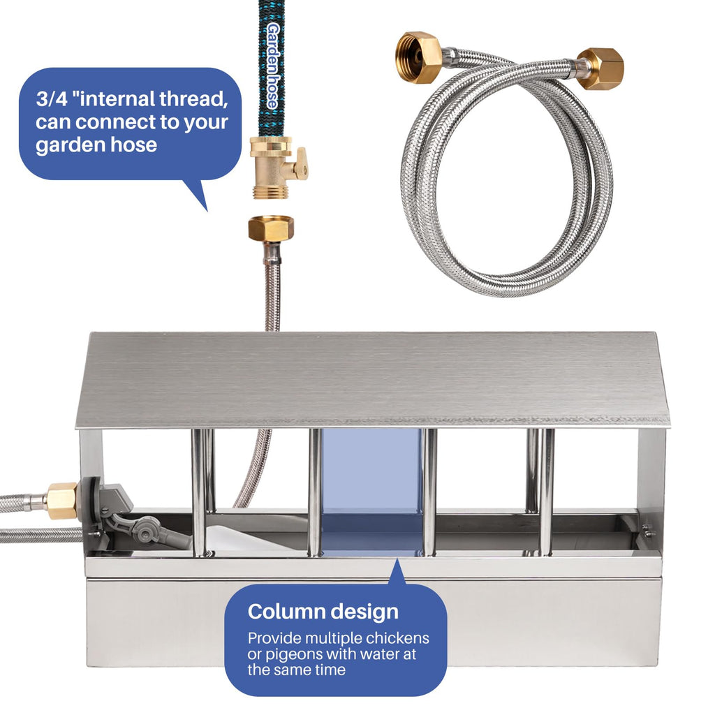 Stainless Steel Automatic Chicken Waterer with Float Valve I309