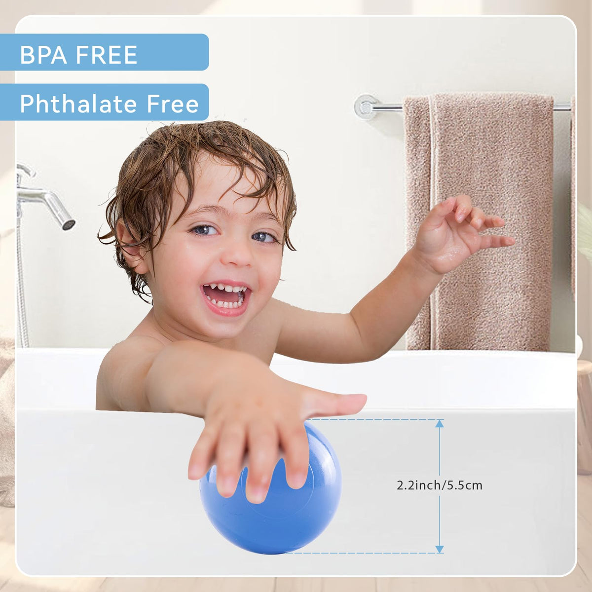 BPA Phthalate Free 2.15" Soft Plastic Play Balls Z564
