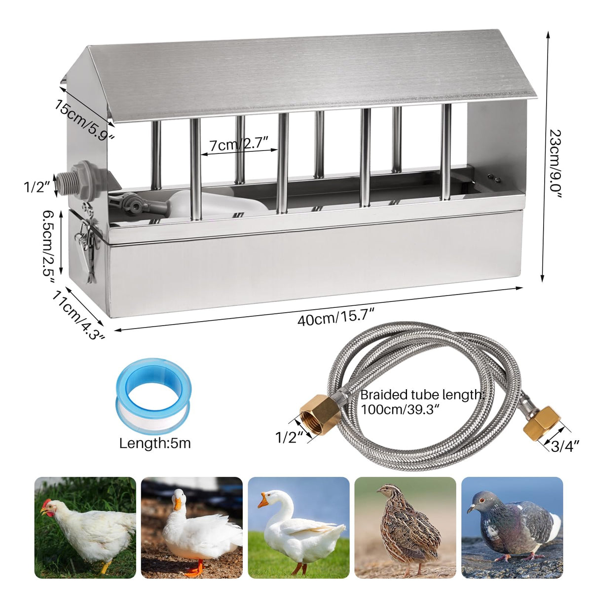 Stainless Steel Automatic Chicken Waterer with Float Valve I309